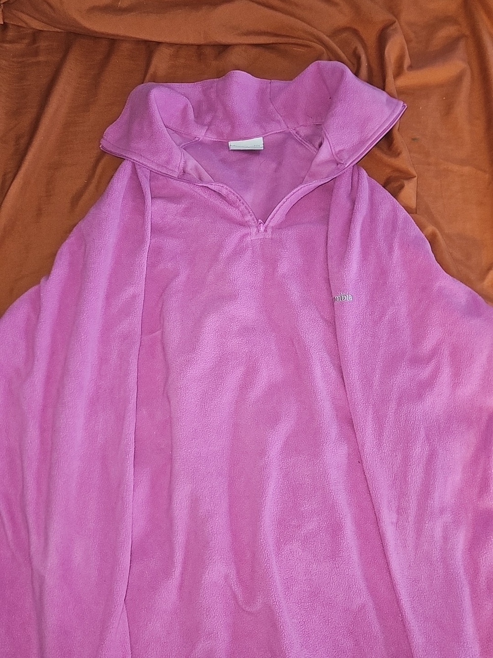 Columbia Pink Quater-Zip Fleece Pullover